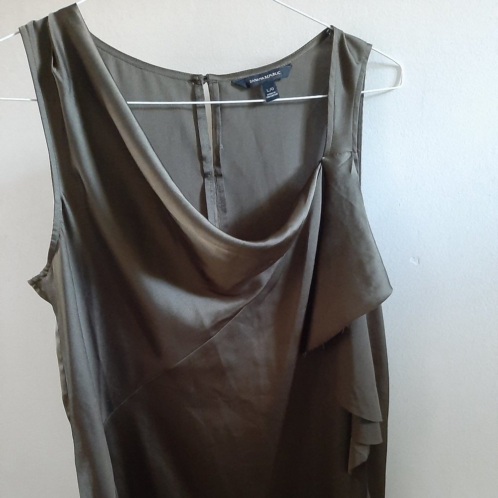 Banana Republic Tank L/G Draped Top Cascade Olive